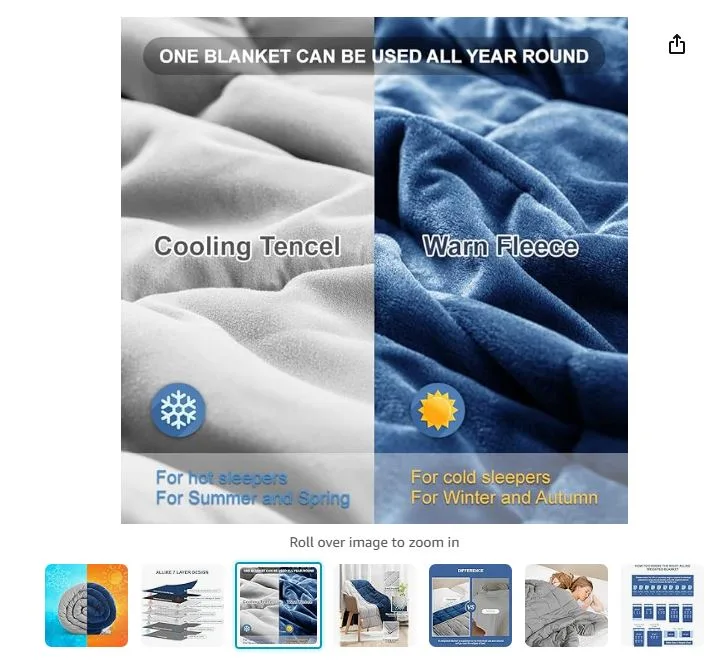 Reversible Weighted Blanket with Carrying Bag image indicator(3)