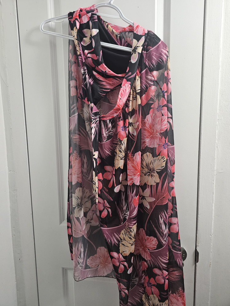 Floral Print Bikini with Sheer Cover-Up - photo 5