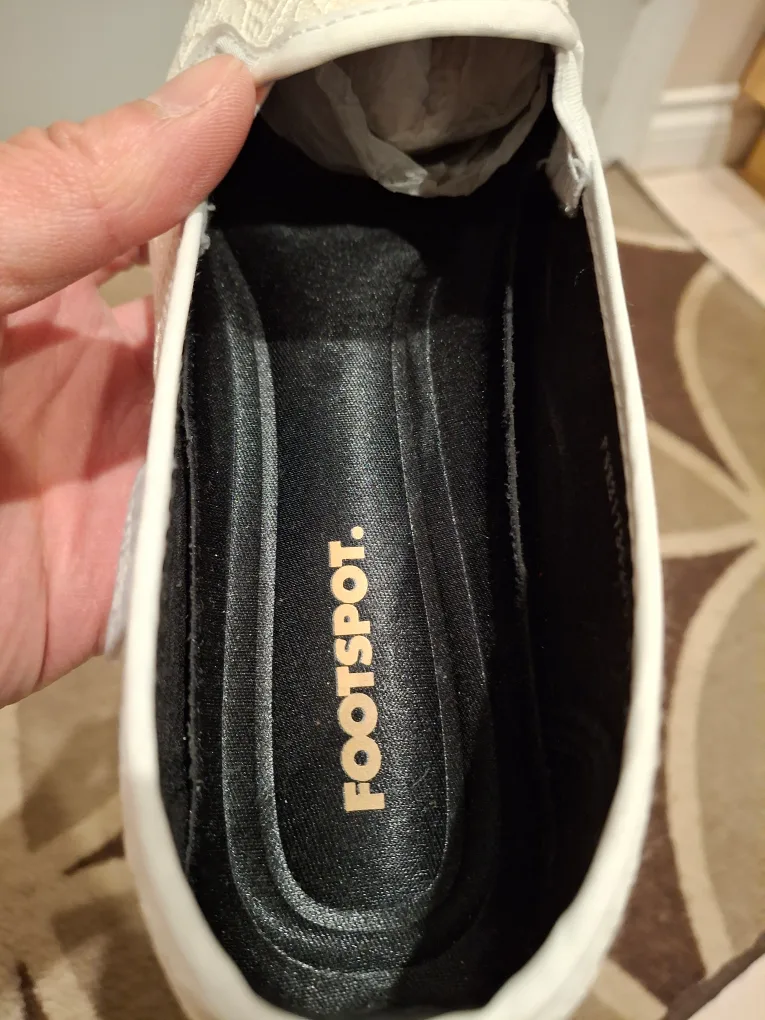 Footspot Shiny White Slip-On Shoes 40 image indicator(2)