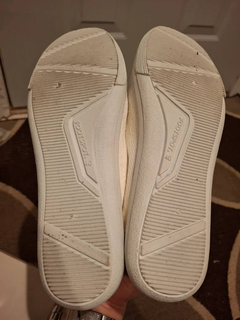 Footspot Shiny White Slip-On Shoes 40 image indicator(4)