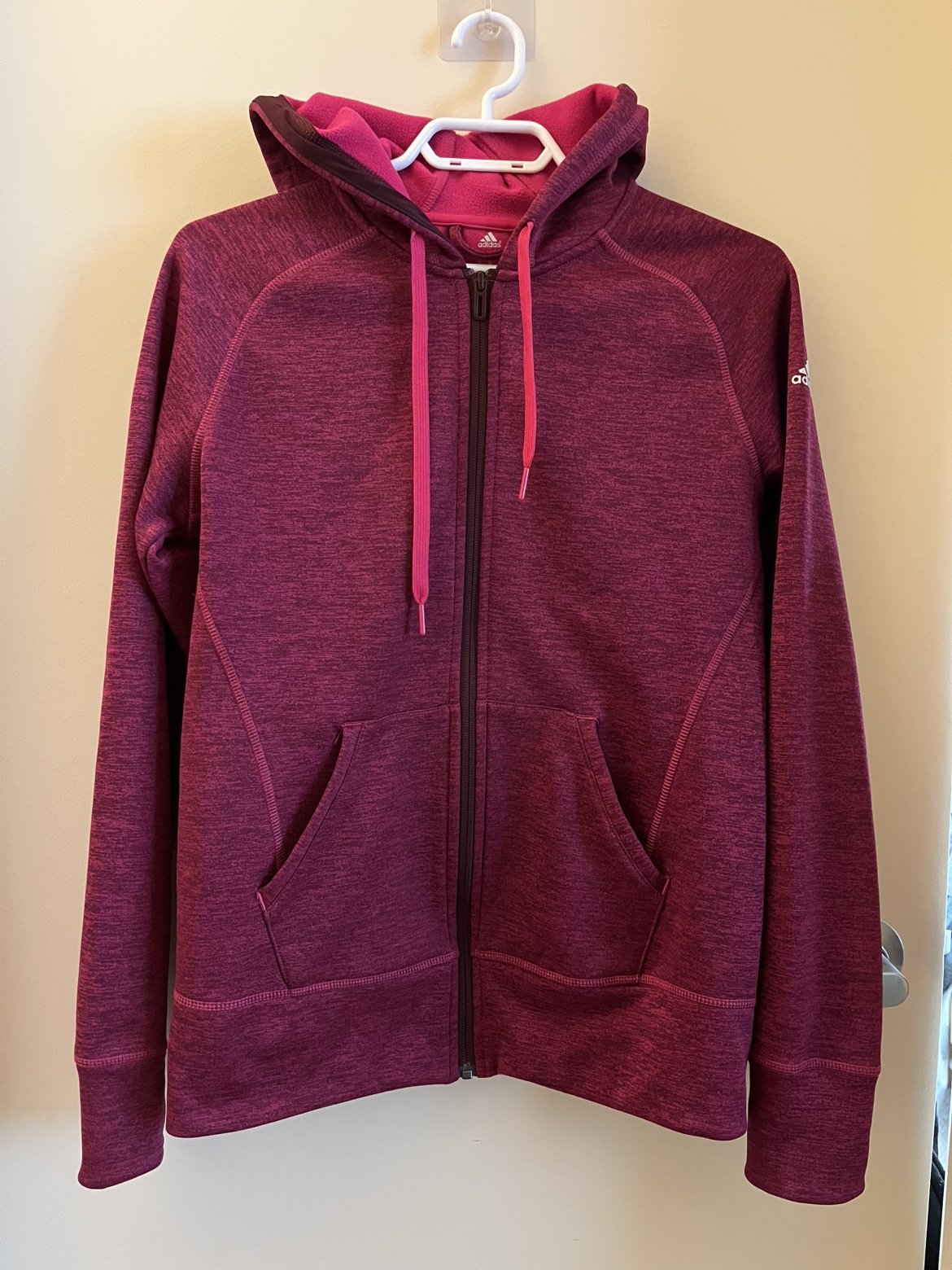 Adidas full zip fleece hoodie (new)