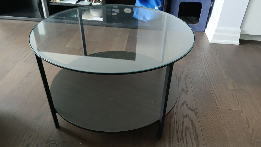 IKEA Nordingby Coffee Table - Black/Clear Glass