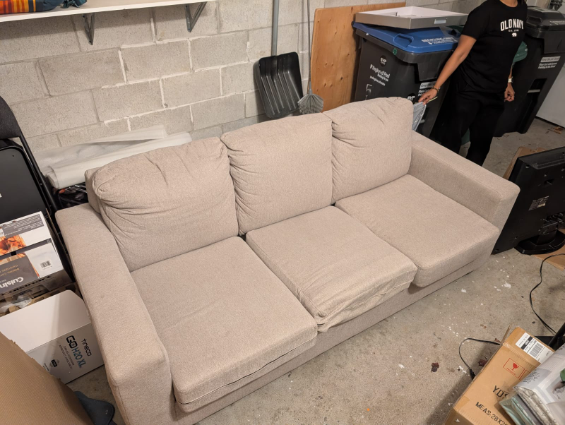 beige 3-seater sofa