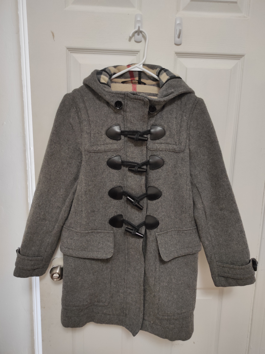 Burberry Brit Grey Wool Duffle Coat
