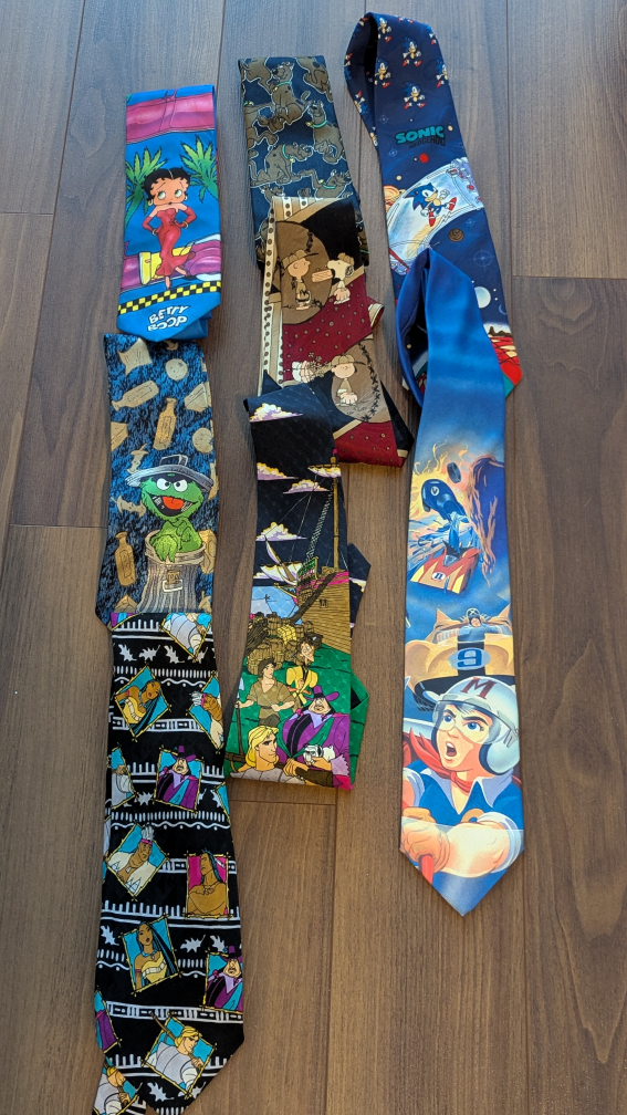 Lot of vintage cartoon character ties