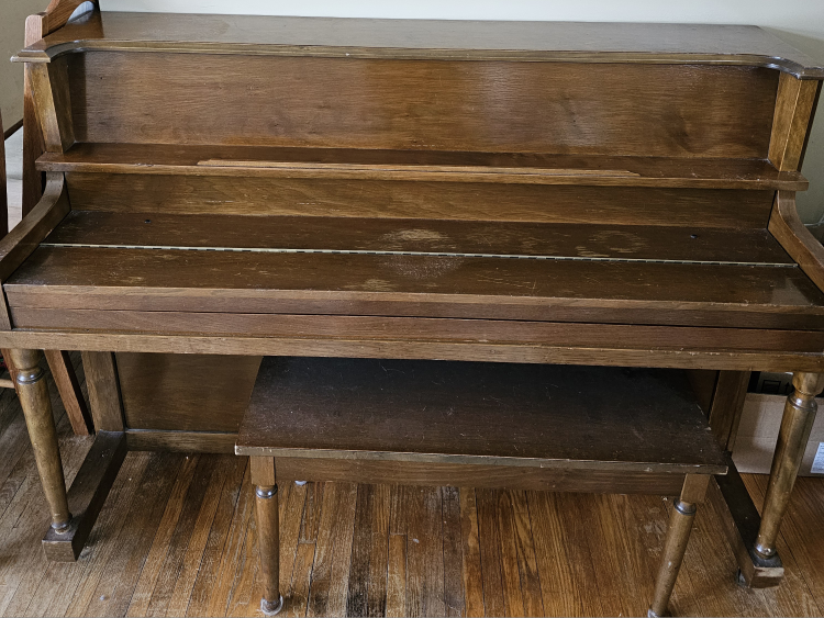 Vintage Upright Piano with Bench