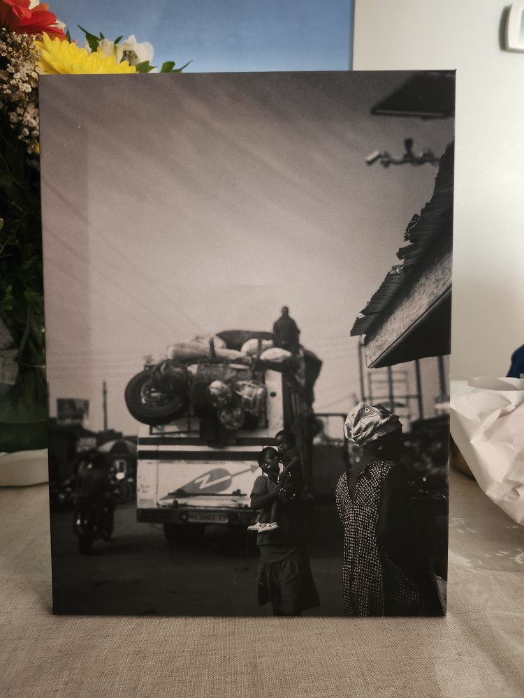 Black and White Canvas Print - African Street Scene - photo 2