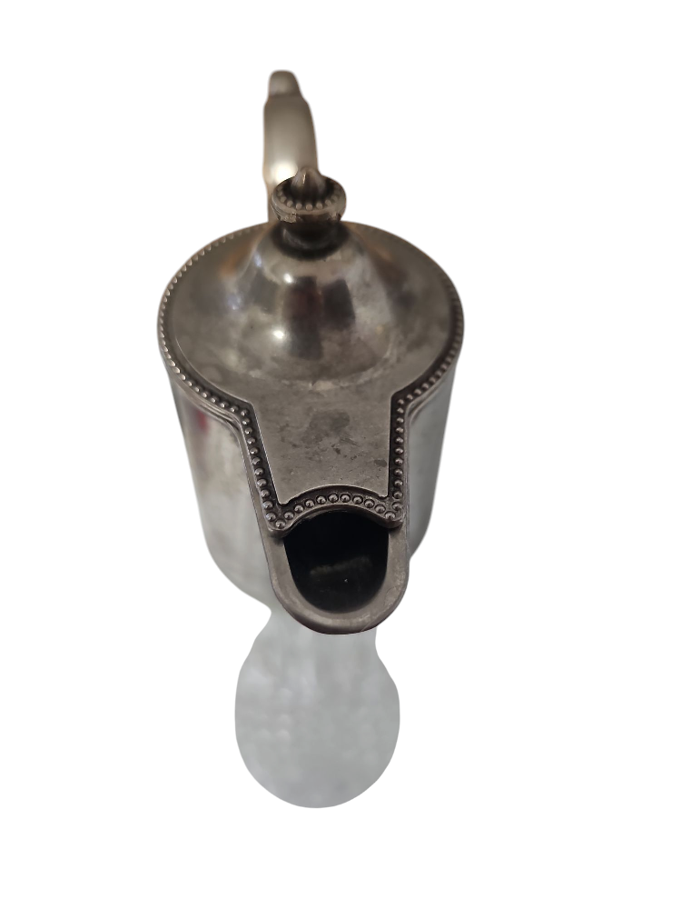 Vintage Crystal Decanter with Silver-Plated Mount - photo 2