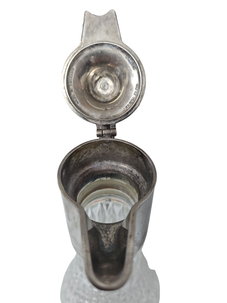 Vintage Crystal Decanter with Silver-Plated Mount - photo 3