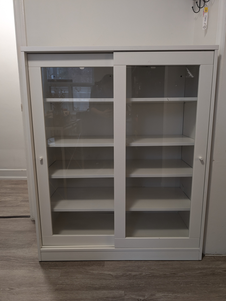 Urgent moving Sale - IKEA White Sliding Door Storage Cabinet