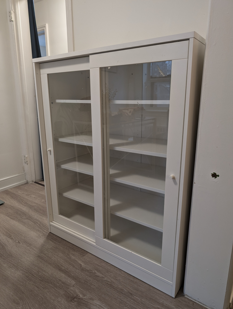 Urgent moving Sale - IKEA White Sliding Door Storage Cabinet - photo 2