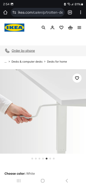 IKEA TROTTEN White Standing Desk - photo 2