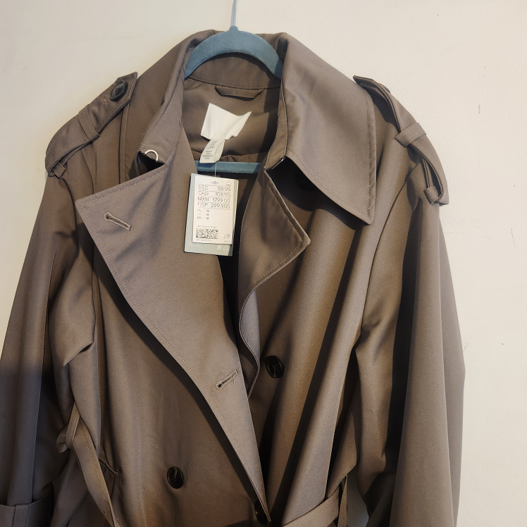 Brandnew Women's H&M Brown Trench Coat - Size M - photo 3