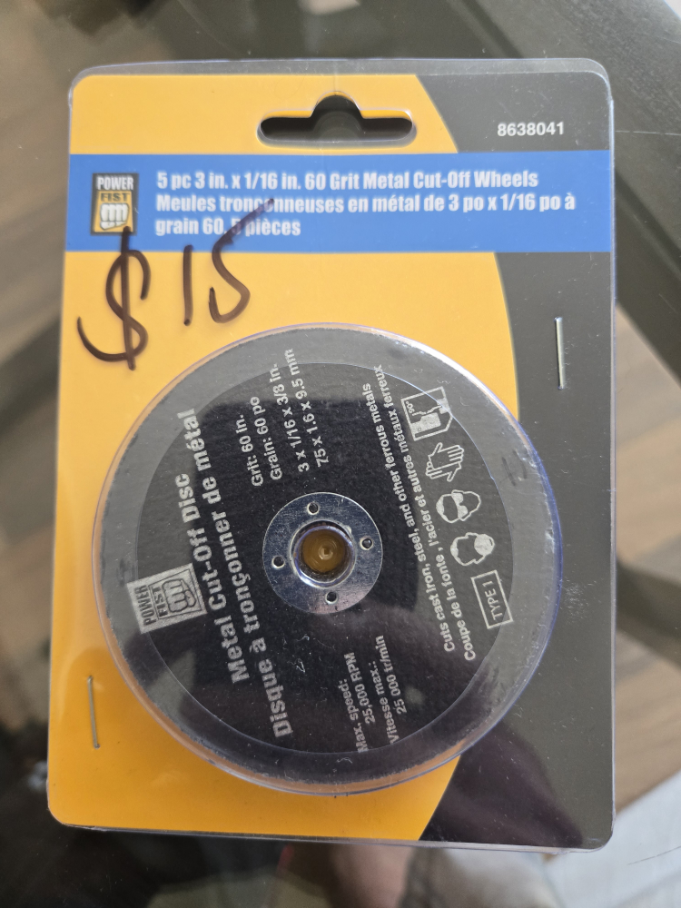5 Pack 3 inch Metal Cut-Off Wheels - 60 Grit