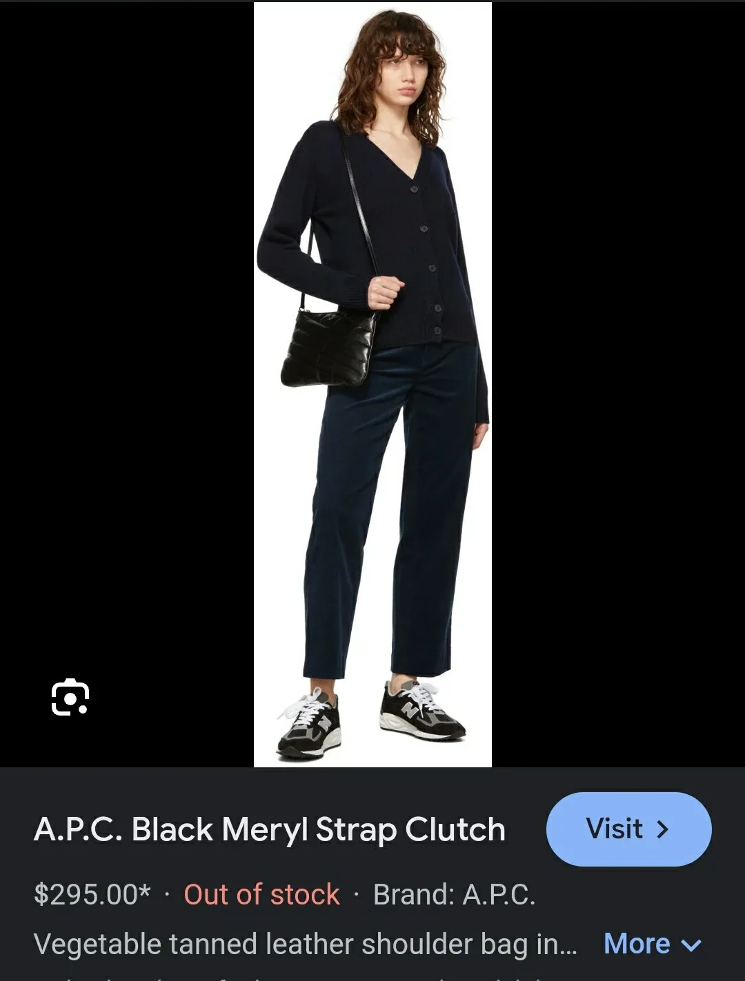 A.P.C Black Leather Meryl Shoulder Bag image indicator(7)