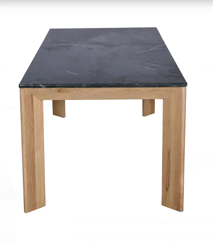 Modern Dining Table - Black Marble Top & Oak Frame image indicator(4)