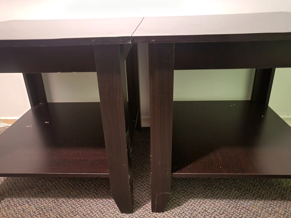 Pair of Dark Brown End Tables