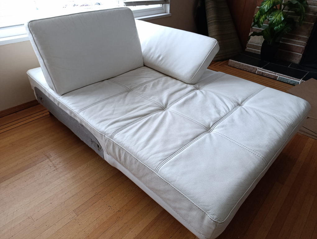 White Leather Sectional Sofa - photo 5