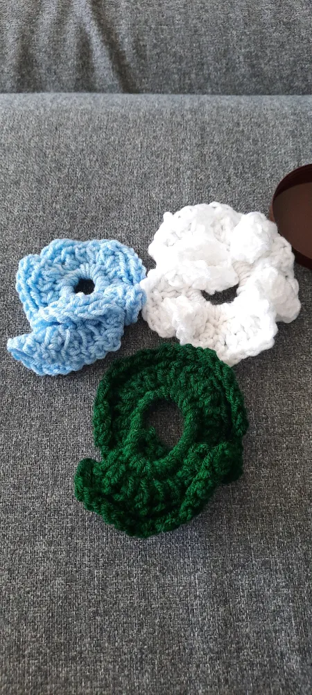 Handmade Crochet Scrunchies - gift Set of 3 image indicator(2)