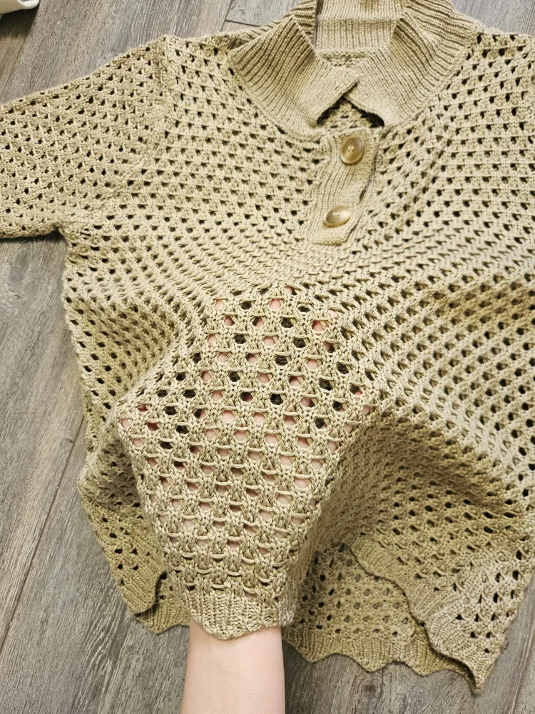 Beige crochet Short Sleeve image indicator(2)