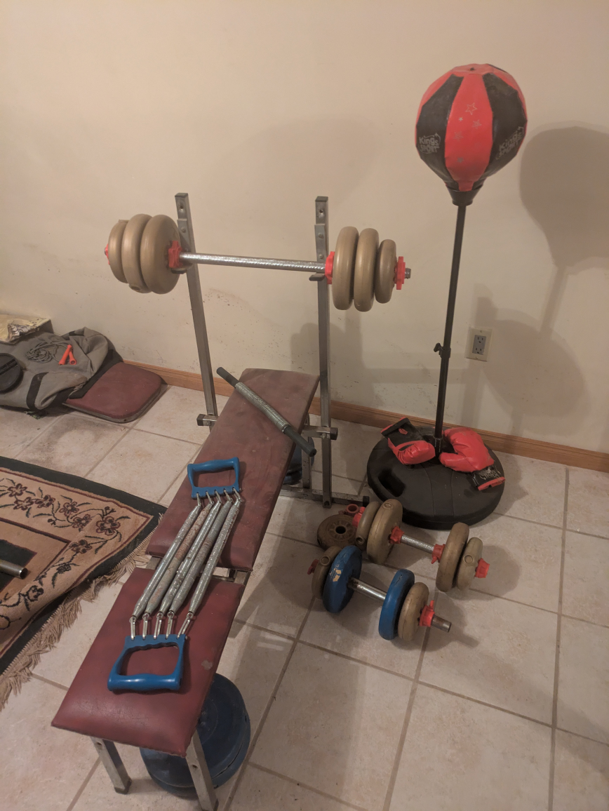 Junior Gym Set - Weights, Bench, Punching Bag