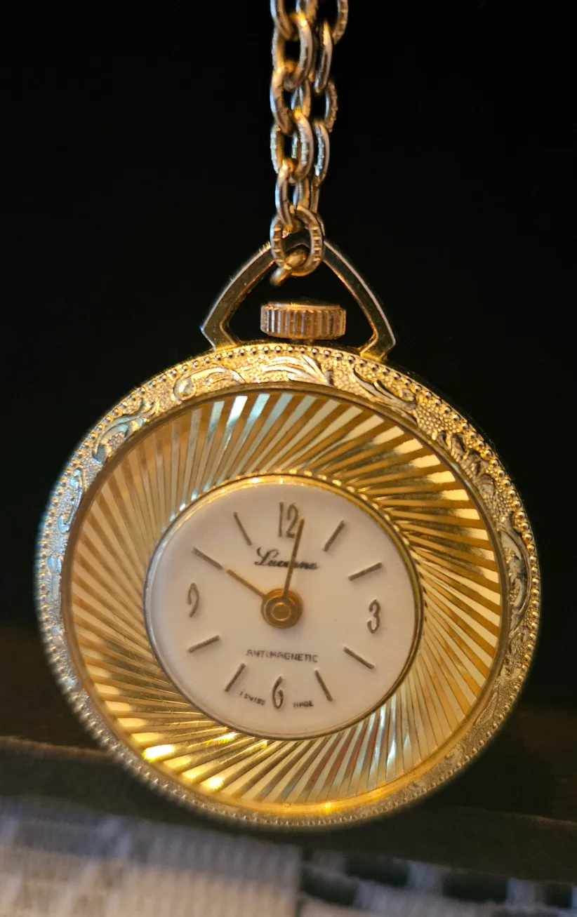 Elegant Vintage 'Lucerne' Women's Pocket Watch Pendant Necklace image indicator(8)