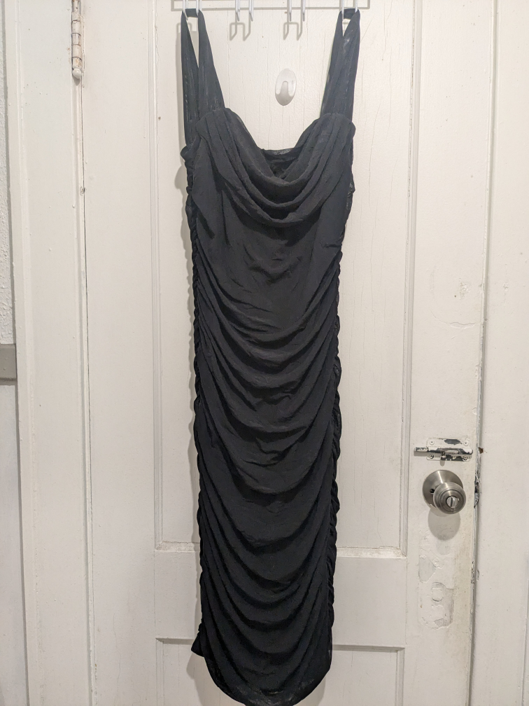 Black Ruched Mini Dress