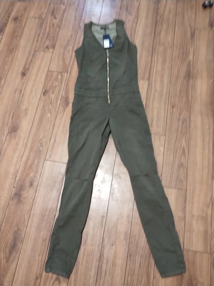 NEW Guess Olive Green Denim Jumpsuit image indicator(5)