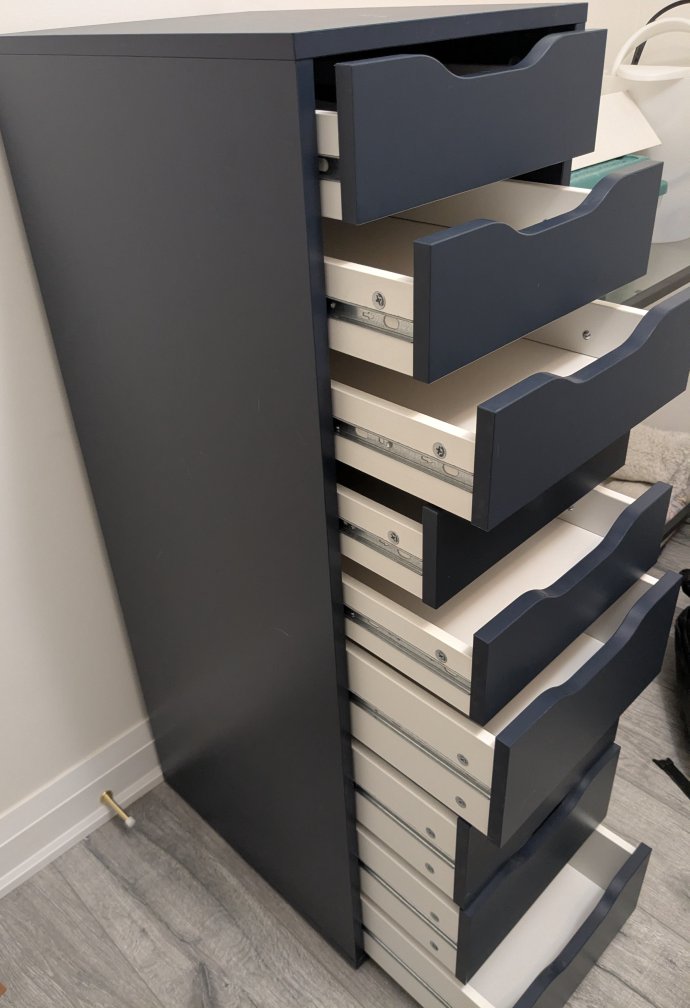 IKEA Alex Dark Blue 9-Drawer Organizer - photo 2