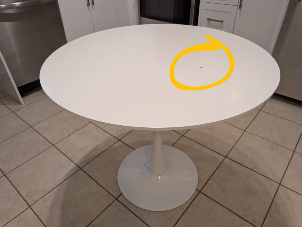 White Round Dining Table - photo 5