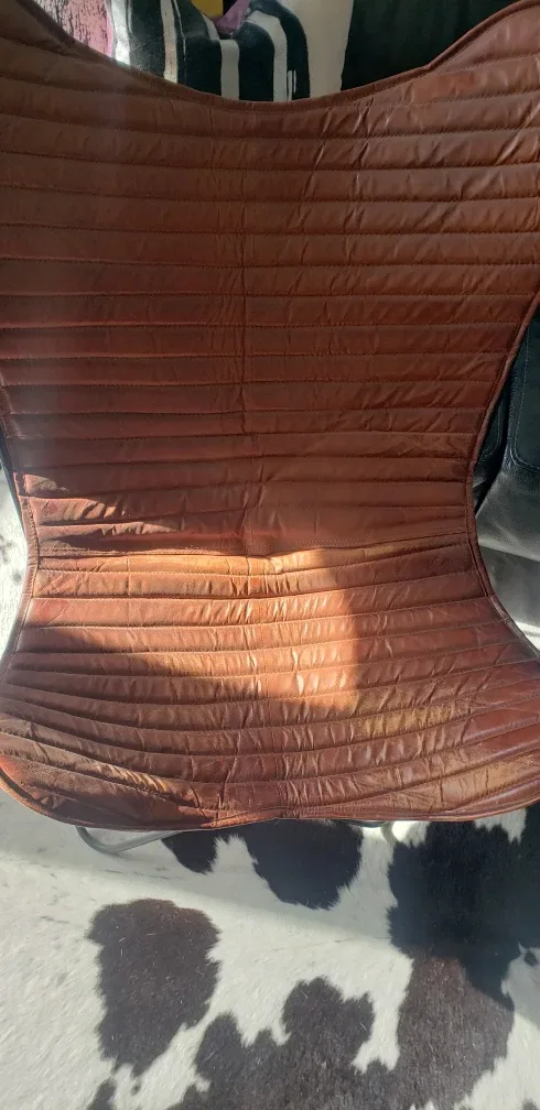 Iconic Brown Leather Butterfly Chair image indicator(4)