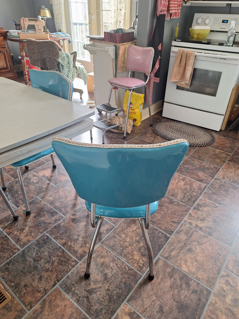Vintage Teal Retro Kitchen Table and Four Chairs - photo 4