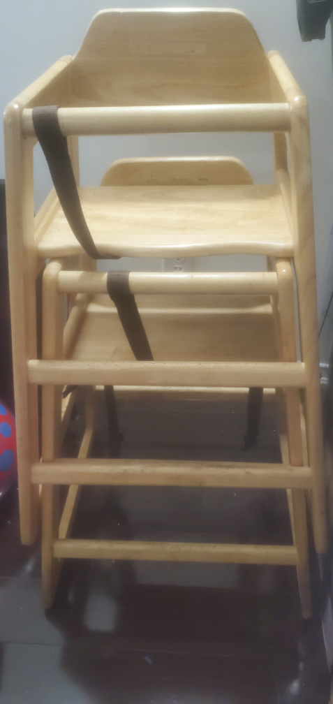 Wooden High Chair with Tray