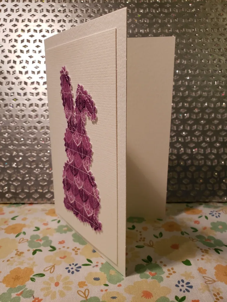 Handmade Quilted Pink Bunny Card image indicator(4)