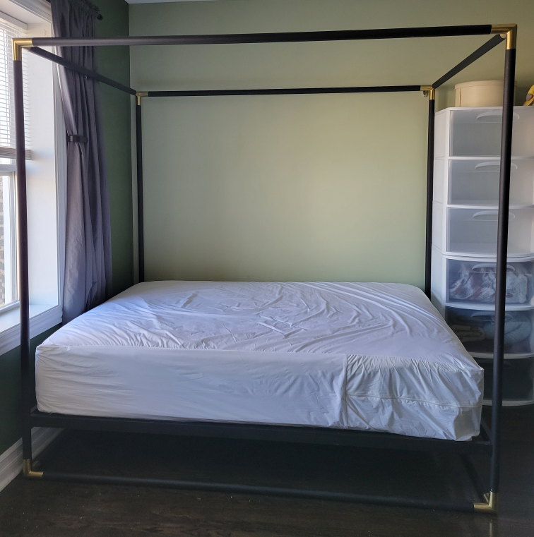 Black Metal Canopy queen Bed Frame