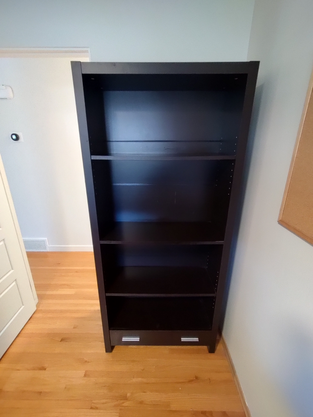 Dark Brown Bookcase with Drawer