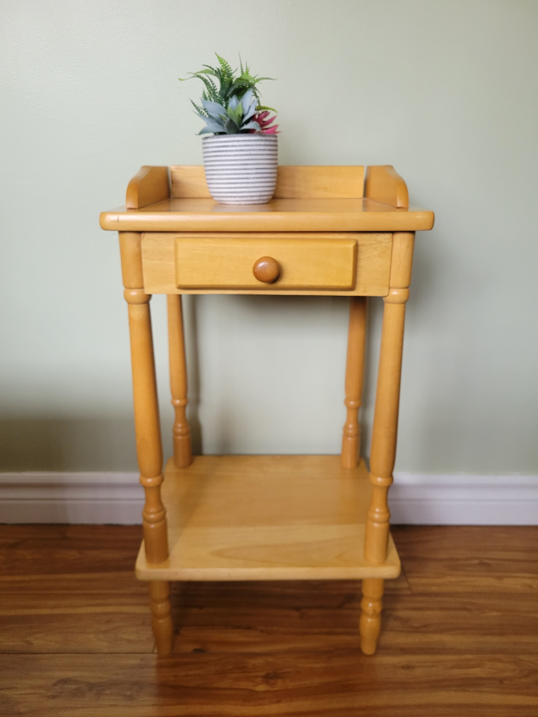 Wooden End Table with Drawer