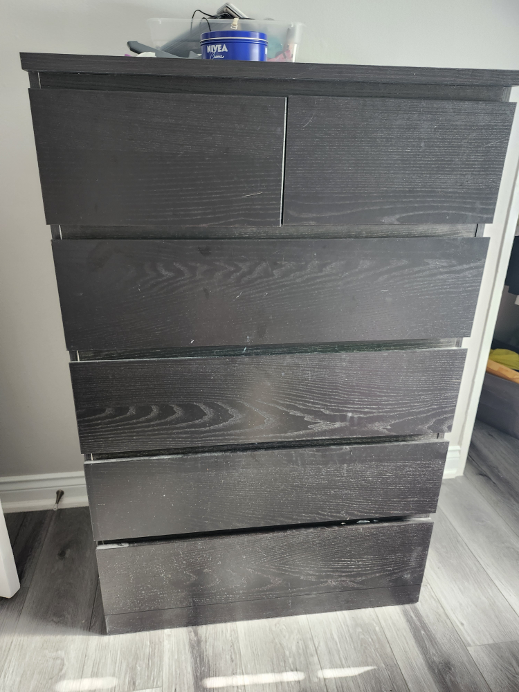 IKEA MALM 6-Drawer Chest - Black/Brown - photo 3