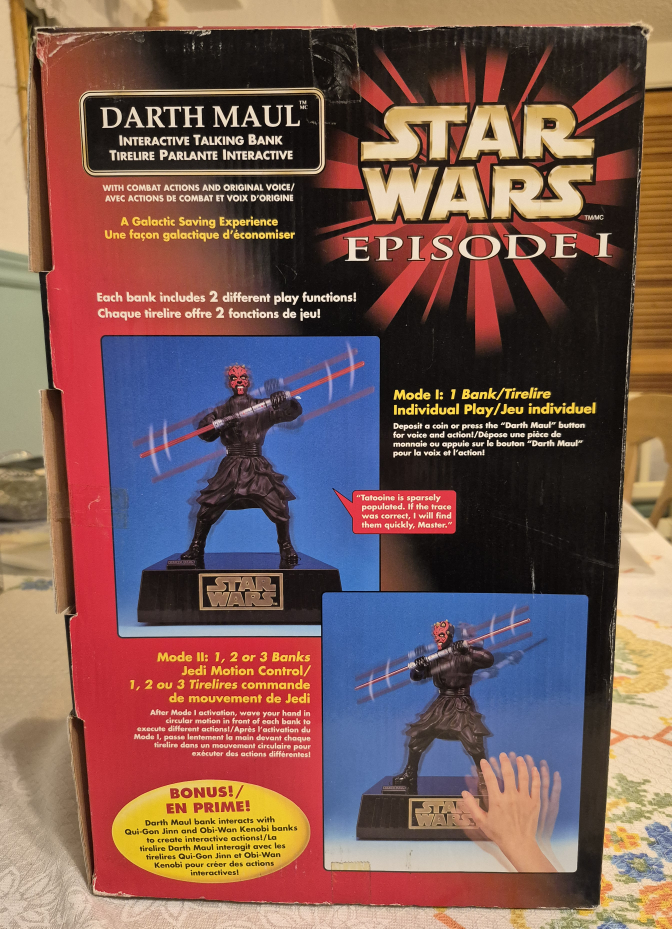 Star Wars Episode I Darth Maul Interactive Talking Bank - photo 4