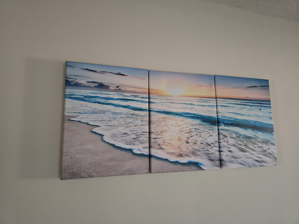 Beach Sunset Triptych Canvas Wall Art