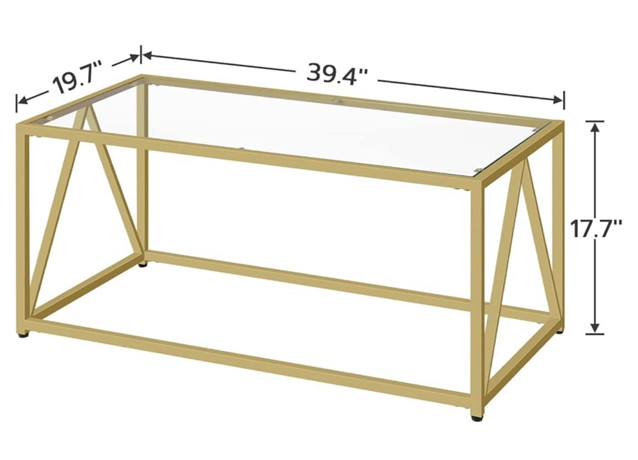 Gold Glass coffee table - photo 3