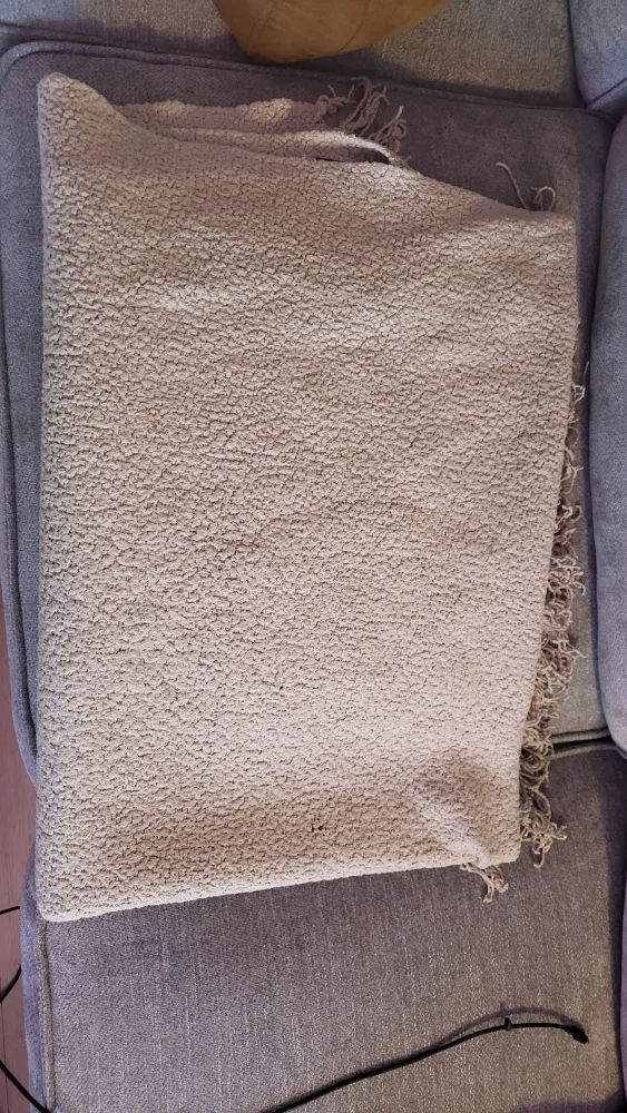 Cotton Ginny Cream Boucle Throw Blanket image indicator(2)