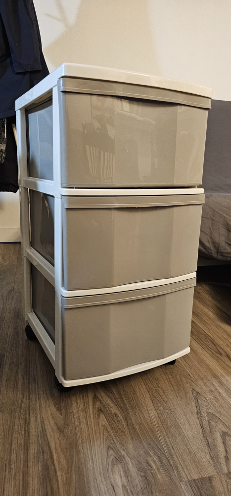 Three-Drawer Rolling Storage Unit