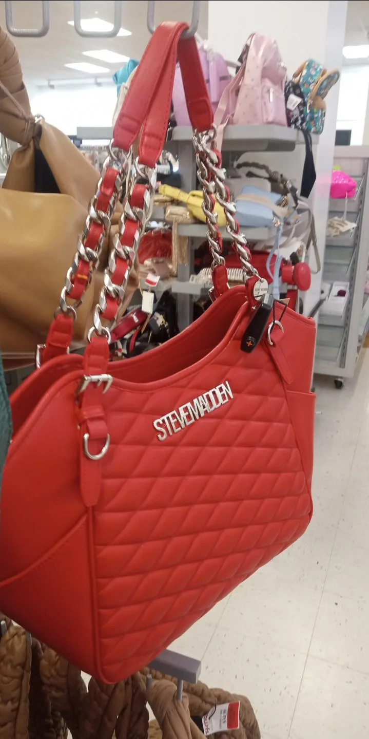 Steve Madden Red Quilted Tote Bag image indicator(2)