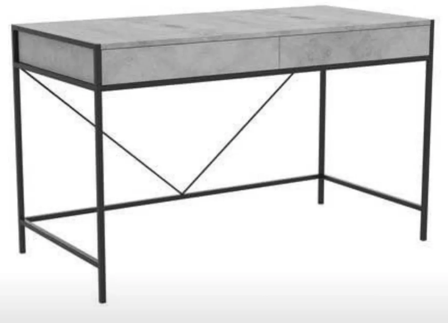 Modern Concrete-Look Writing Desk with Two Drawers image indicator(2)
