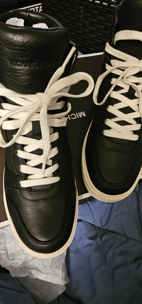 Michael Kors Barrett High Top Black Leather Sneakers - US 7.5 image indicator(5)