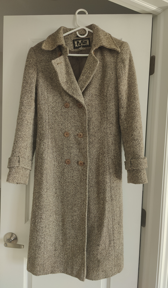 Vintage Tweed Double-Breasted Coat