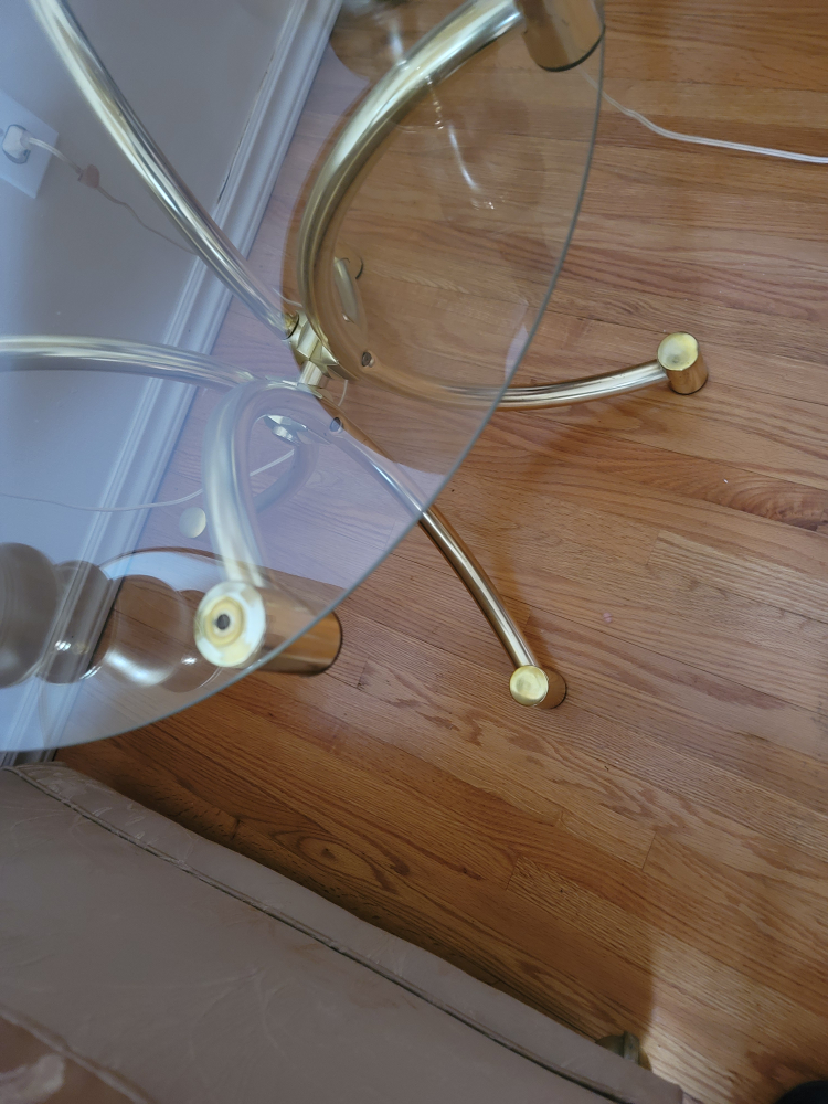 Vintage Two Brass and Glass Side Tables - photo 2