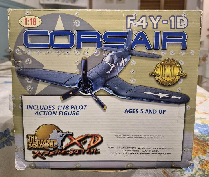 F4Y-1D Corsair 1:18 Scale Model Airplane with Pilot - photo 3