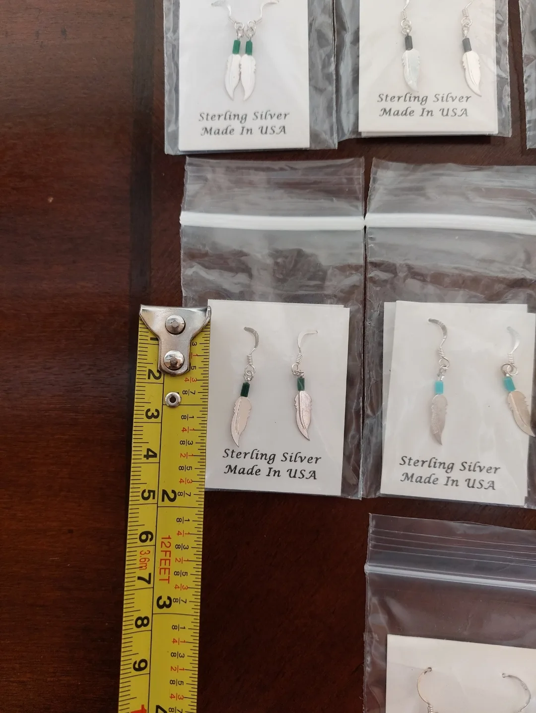 Brand New sterling silver earrings "Bear" "Feather" image indicator(7)